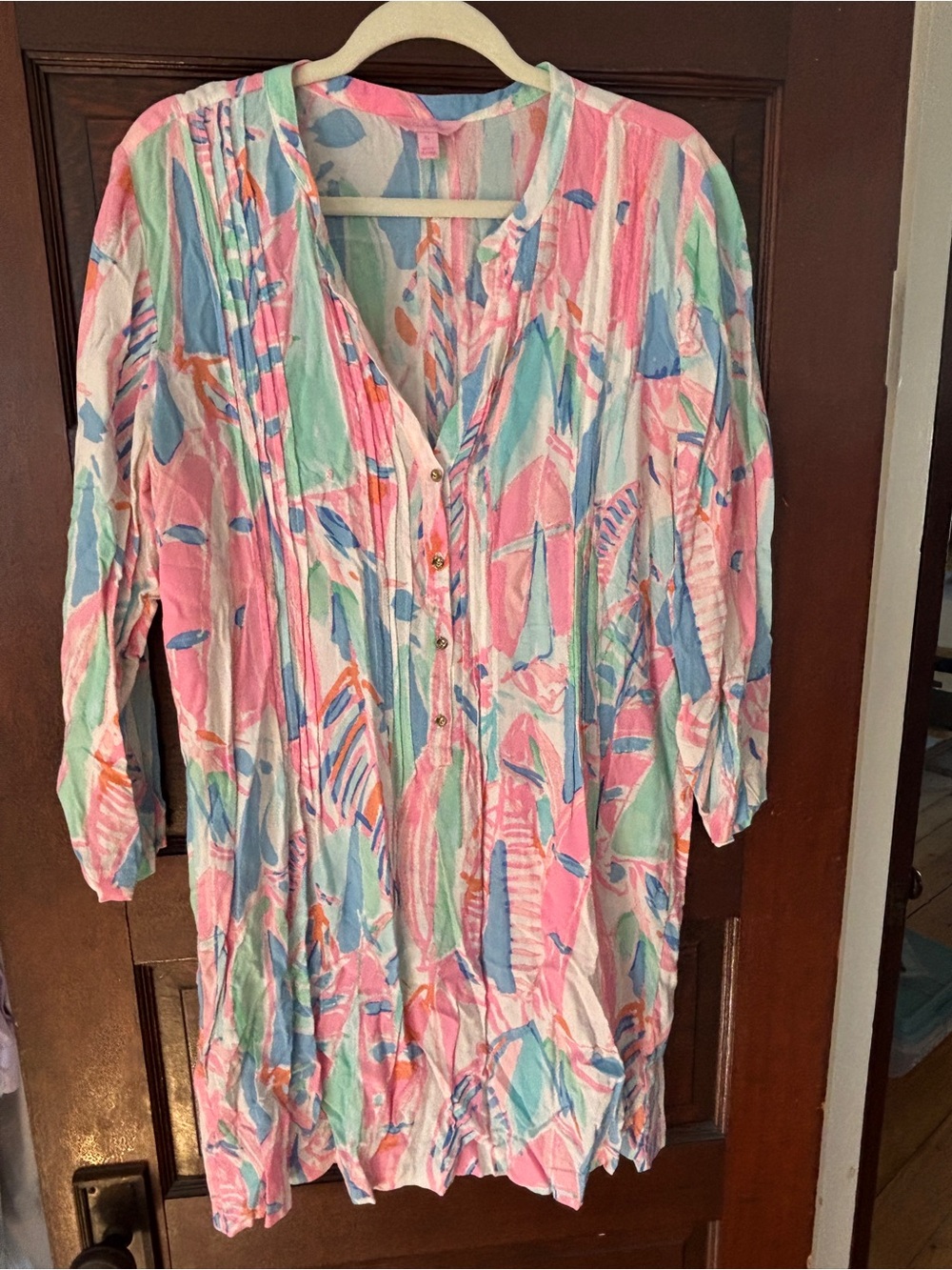 Lilly Pulitzer Pink Multi-Color V-Neck Mini Dress